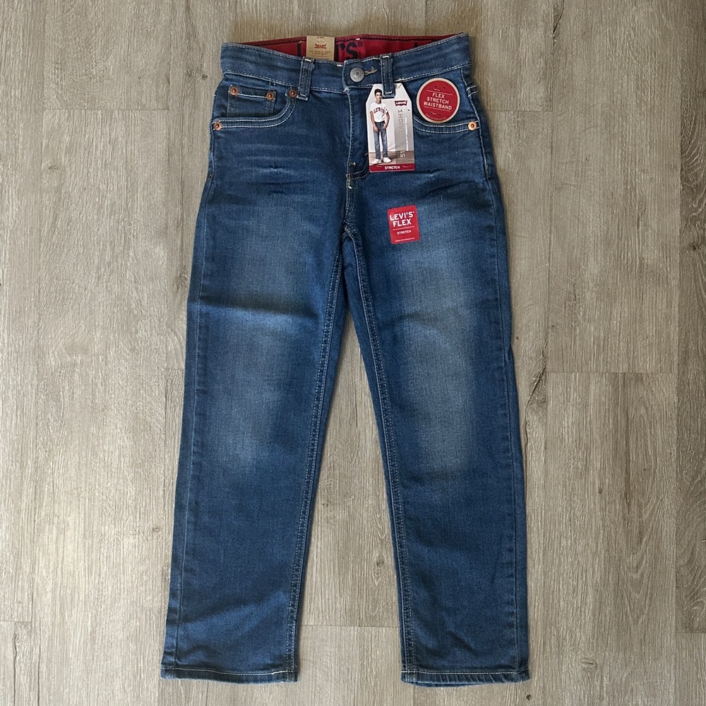 NWT Levi's Boys' 514 Straight Fit Performance Jeans Size 6 Regular Medium Wash